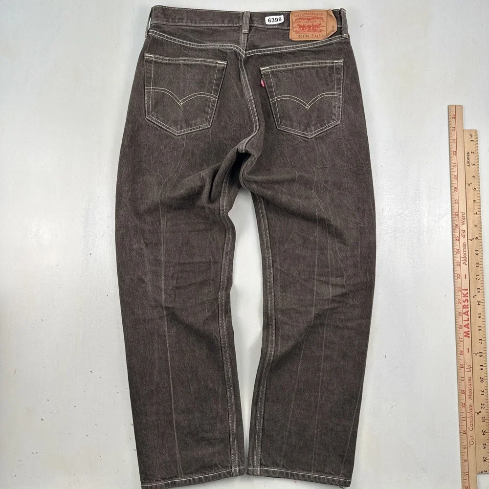 Y2K Levis 501 XX‎ Straight Jeans Men Fits 32x28 Button Fly Brown Denim Mexico